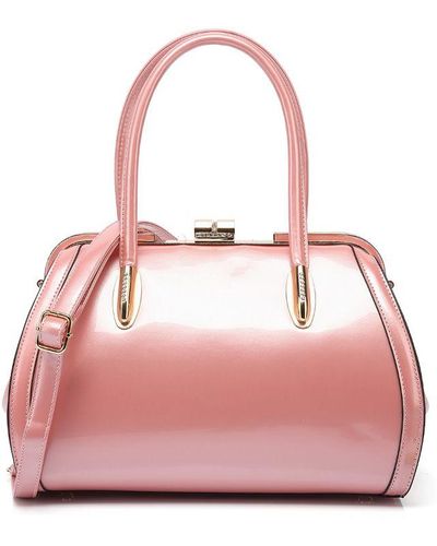 MKF Collection by Mia K Nora Premium Croco Satchel Handbag in Pink