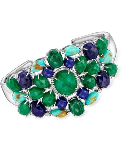 Ross-Simons Multi-gemstone Cuff Bracelet - Green