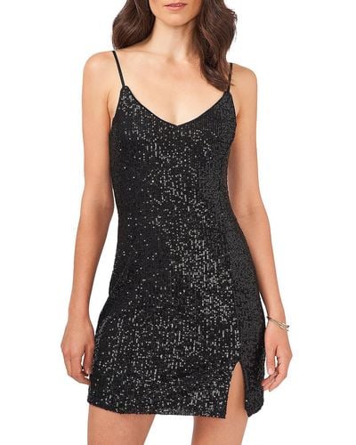 1.STATE Sequined Mini Cocktail And Party Dress - Black