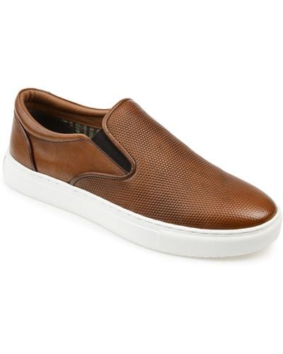 Thomas & Vine Conley Wide Width Slip-on Leather Sneaker - Brown
