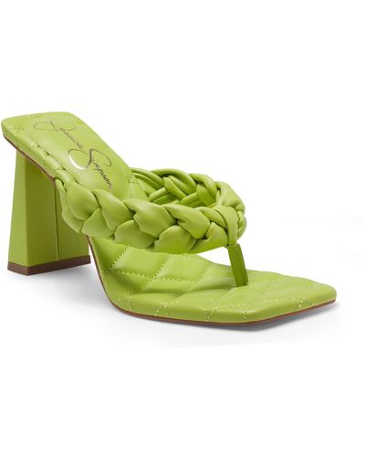 Jessica Simpson Zaliye Faux Leather Slip-on Heels - Green
