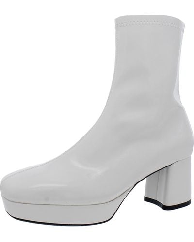 Aerosoles Sussex Patent Platform Ankle Boots - Gray