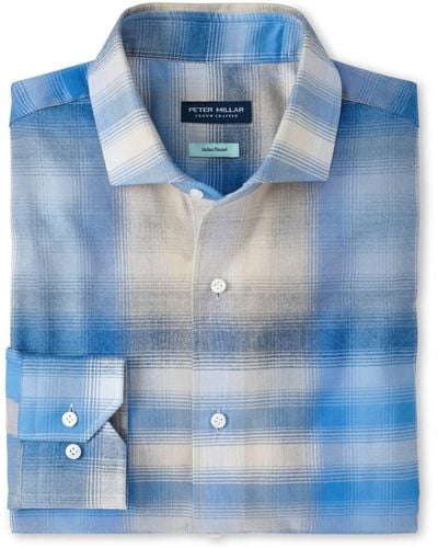 Peter Millar Goodman Italian Flannel Sport Shirt - Blue