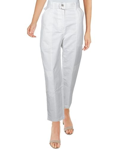 J Brand Athena Linen Blend Ankle Cargo Pants - Gray