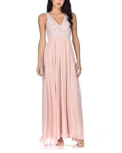 AX Paris Lace Sleeveless Evening Dress - Pink