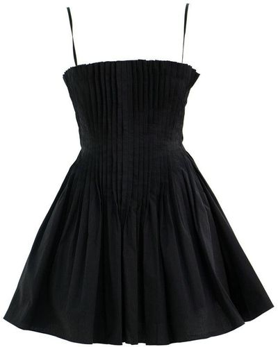 STAUD Bella Cotton Mini Dress - Black