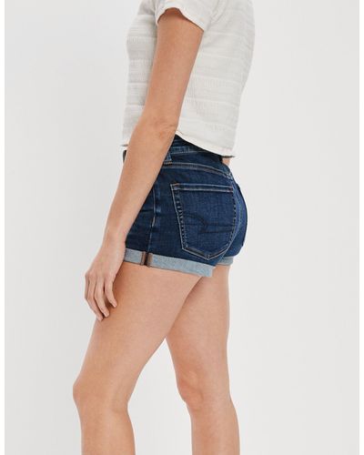 American Eagle Outfitters Ae Ne(x)t Level High-waisted Denim Short Short - Blue