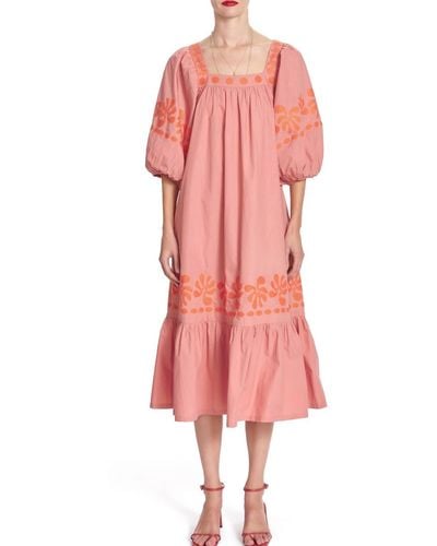 Corey Lynn Calter Miriam Cross Stitch Dress - Pink