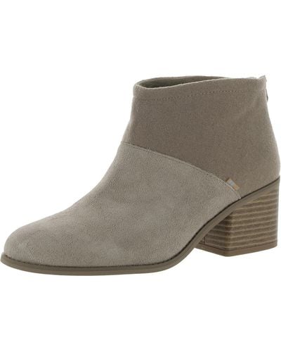 TOMS Faux Suede Mixed Media Ankle Boots - Gray