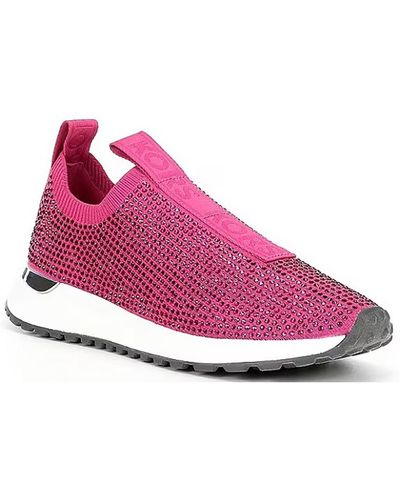 MICHAEL Michael Kors Bodie Slip On Lifestyle Rhinestone Casual And Fashion Sneakers - Pink