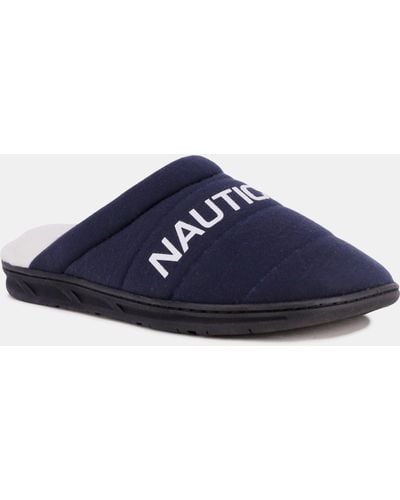 Nautica Logo Jersey Slipper - Blue