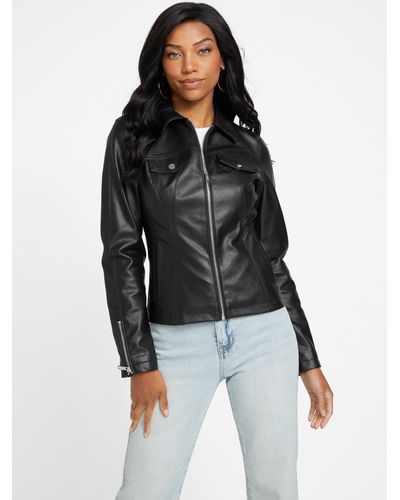Guess Factory Jayna Faux-leather Jacket - Black