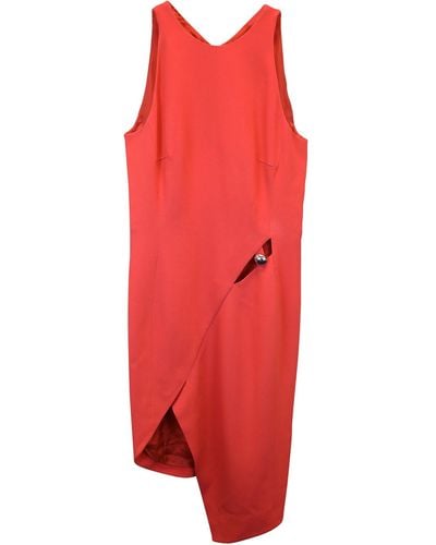 Mugler Cutout Asymmetric Dress - Red