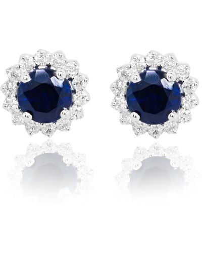 Diana M. Jewels Diamond Earrings - Blue