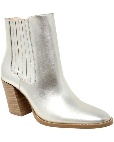 Charles David Shopper Leather Slip On Ankle Boots - White
