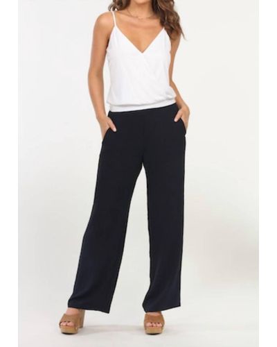 Veronica M Waverly Woven Pant In Navy - Blue
