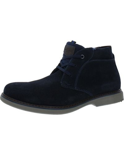 Nunn Bush Otto Faux Leather Ankle Chukka Boots - Blue