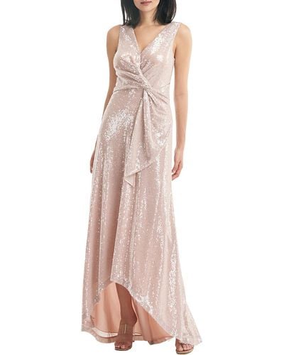 Kay Unger Katrina Sequined Maxi Evening Dress - Pink