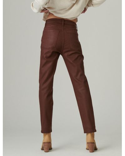 Lucky Brand High Rise Zoe Straight Coated Jean - Brown