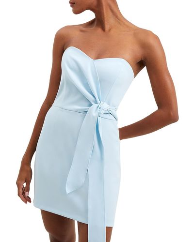 French Connection Whisper Strapless Bow Bodycon Dress - Blue