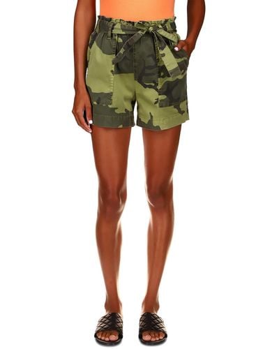 Sanctuary Camouflage Belted High-waist Shorts - Green