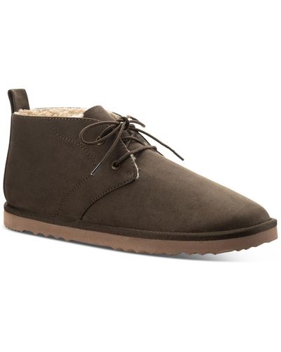 Sun & Stone Gage Faux Suede Chukka Boots - Brown