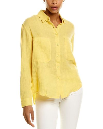 Monrow Long Sleeve Gauze Shirt - Yellow