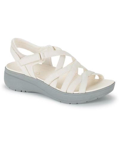 BareTraps Taci Faux Leather Warm Strappy Sandals - White