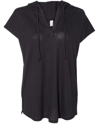 Alternative Apparel Vintage Jersey Hooded Poncho - Black
