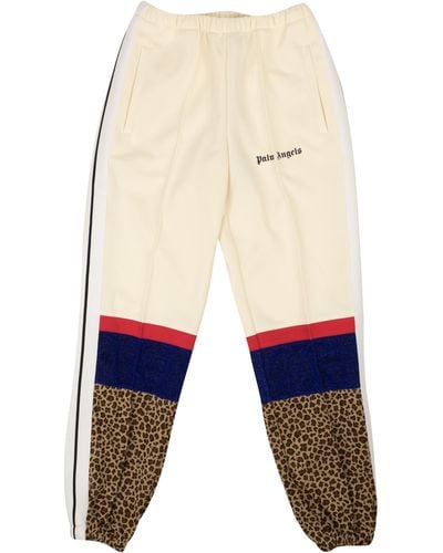 Palm Angels Leopard V Colorblock jogger Track Pants - White - Blue
