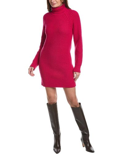 Michael Kors Shaker Turtleneck Cashmere Dress - Red