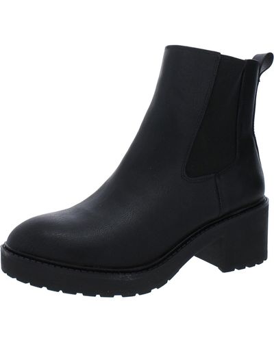 Style & Co. Tashh Faux Leather Block Heel Chelsea Boots - Black