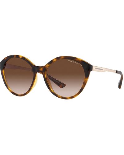 Armani Exchange 55mm Shiny Havana Sunglasses - Black
