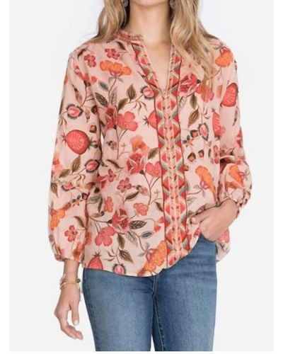 Johnny Was Paris Effortless Blouse - Red