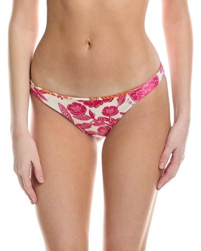 FARM Rio Tropical Woodcut Reversible Bikini Bottom - Pink
