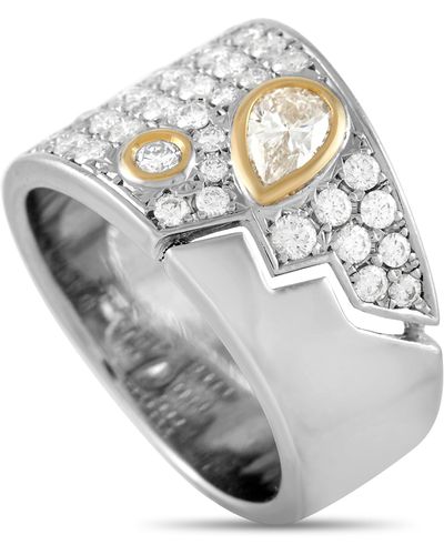Tasaki Platinum And 18k Yellow Gold 1.21 Ct Diamond Ring - Metallic