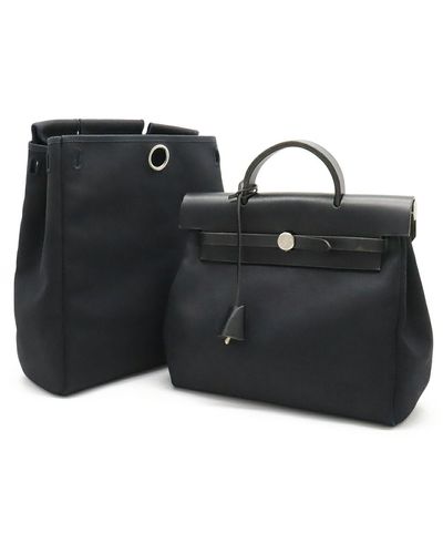 Hermès Herbag Canvas Backpack Bag (pre-owned) - Black
