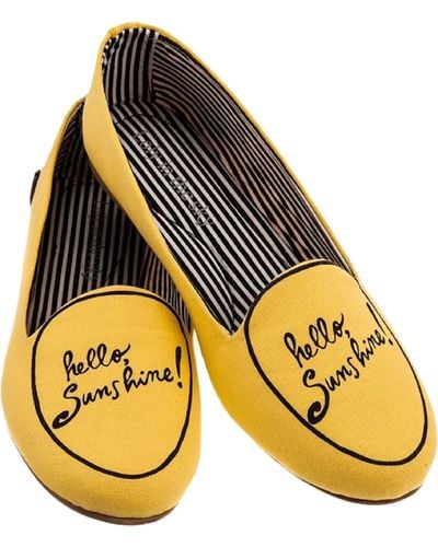 Loly In The Sky Sonia Canvas Slip-on Loafers - Yellow