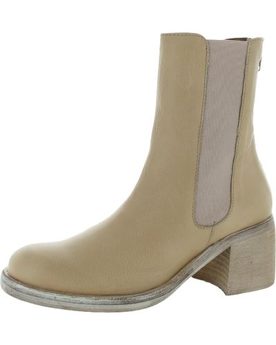 Free People Essential Chelsea Leather Zipper Ankle Boots - Green