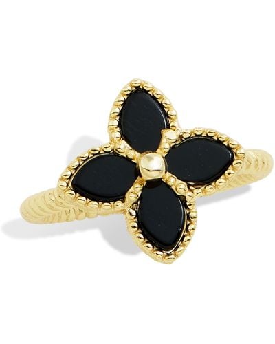 Savvy Cie Jewels 18k Gold Over Sterling Onyx Ring - Black