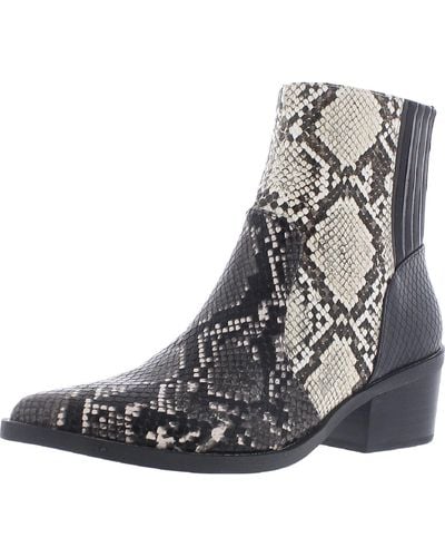 DV by Dolce Vita Zada Faux Leather Snake Print Booties - Gray