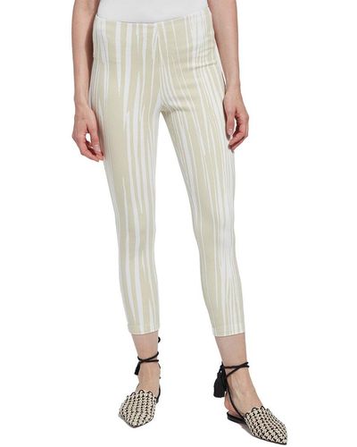 Lyssé Womens Toothpick Pattern Crop Pant, S - Natural