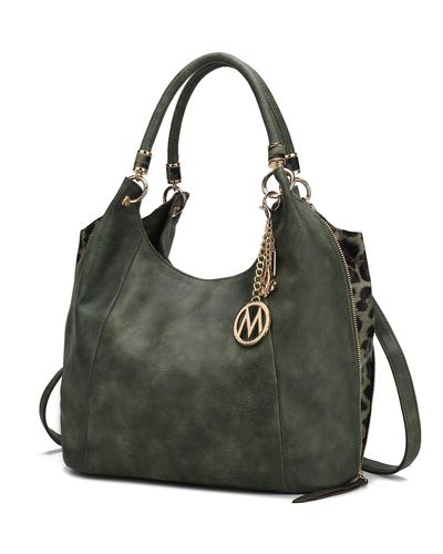 MKF Collection by Mia K April Vegan Leather Hobo Handbag Multi Compartment - Brown