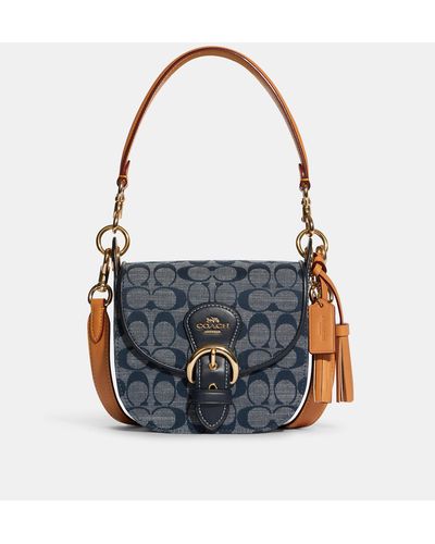 COACH Kleo Shoulder Bag 17 In Signature Chambray - Blue