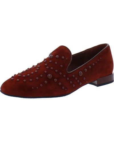 Donald J Pliner Rehbel 3 Suede Embellished Loafers - Red