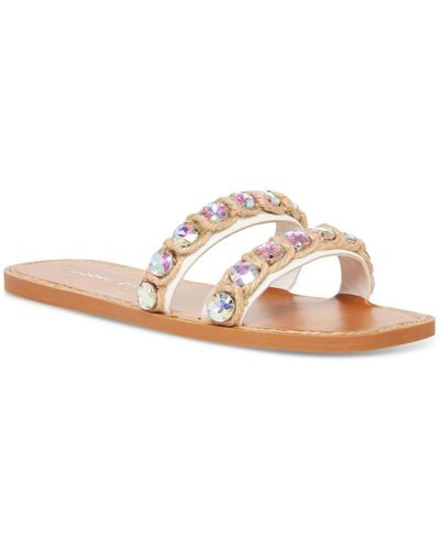 Madden Girl Acclaim Faux Leather Slide Sandals - White