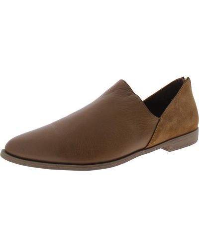 BUENO Faux Leather Slip On Flat Shoes - Brown