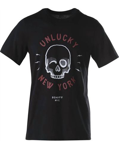 Schott Nyc Unlucky T-shirt In Black