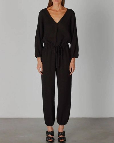 Enza Costa Gauze Jumpsuit In Black