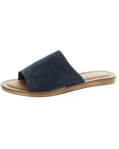 Bella Vita Rositaly Suede Flat Slide Sandals - Blue